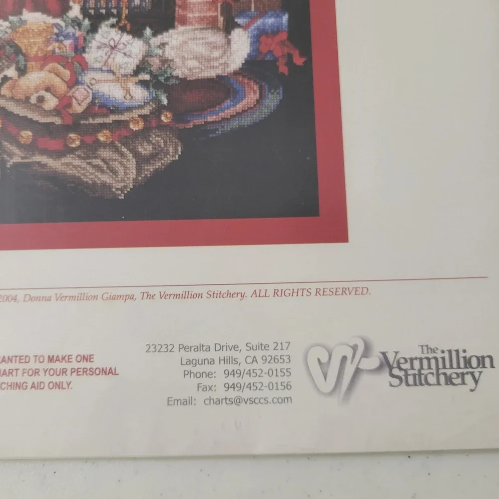The Vermillion Stitchery Santa's Fireplace Cross Stitch Chart Donna‎ Giampa 221